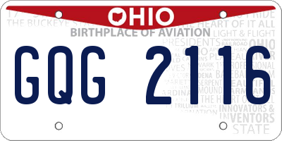 OH license plate GQG2116