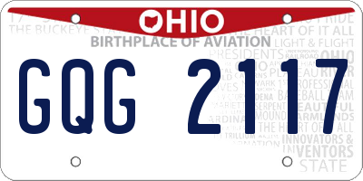 OH license plate GQG2117