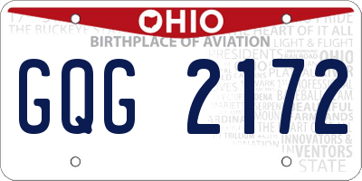 OH license plate GQG2172