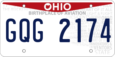 OH license plate GQG2174