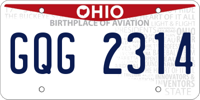 OH license plate GQG2314