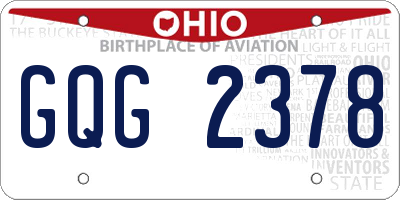 OH license plate GQG2378