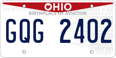 OH license plate GQG2402