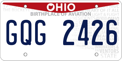 OH license plate GQG2426
