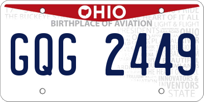 OH license plate GQG2449