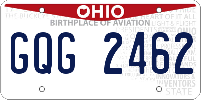 OH license plate GQG2462
