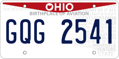 OH license plate GQG2541