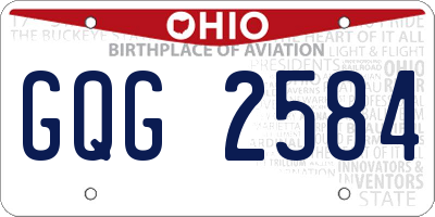 OH license plate GQG2584