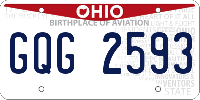 OH license plate GQG2593