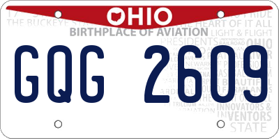 OH license plate GQG2609
