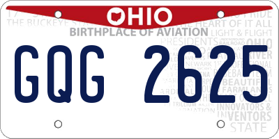 OH license plate GQG2625