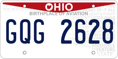 OH license plate GQG2628