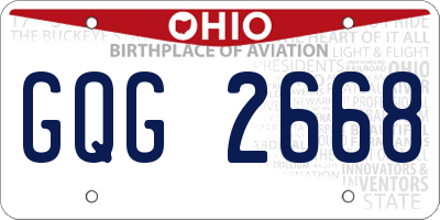 OH license plate GQG2668