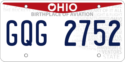 OH license plate GQG2752