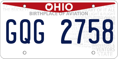 OH license plate GQG2758