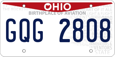 OH license plate GQG2808