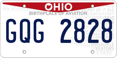 OH license plate GQG2828
