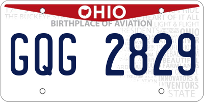 OH license plate GQG2829