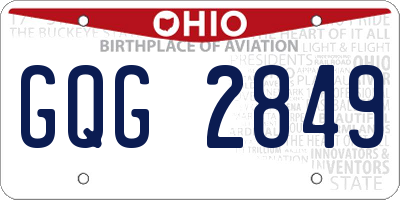 OH license plate GQG2849