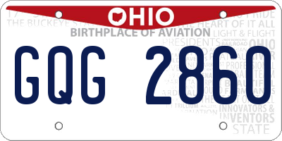 OH license plate GQG2860