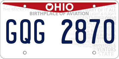 OH license plate GQG2870