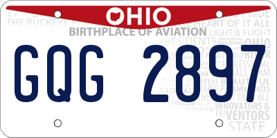 OH license plate GQG2897