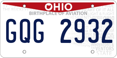 OH license plate GQG2932