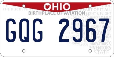 OH license plate GQG2967