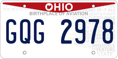 OH license plate GQG2978