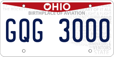 OH license plate GQG3000