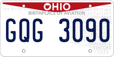 OH license plate GQG3090