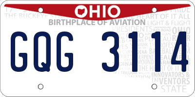 OH license plate GQG3114