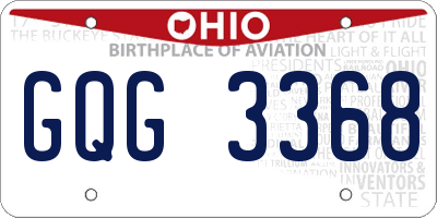 OH license plate GQG3368