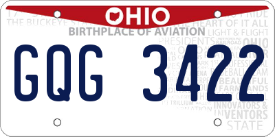 OH license plate GQG3422