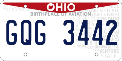 OH license plate GQG3442