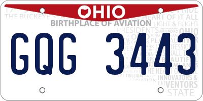 OH license plate GQG3443