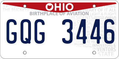 OH license plate GQG3446