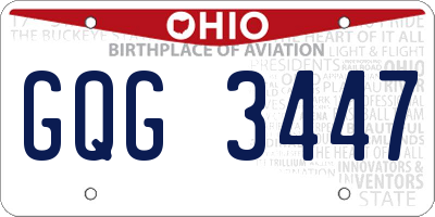 OH license plate GQG3447