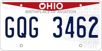 OH license plate GQG3462