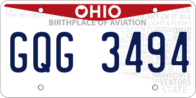 OH license plate GQG3494