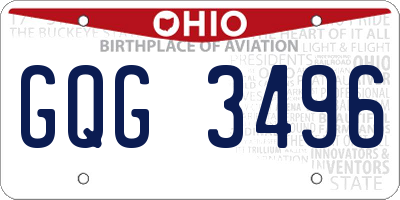 OH license plate GQG3496