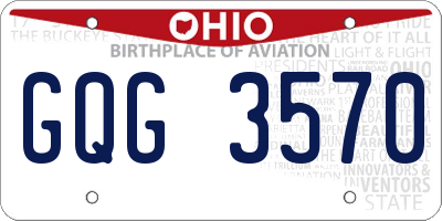 OH license plate GQG3570