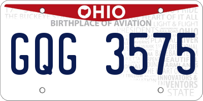 OH license plate GQG3575