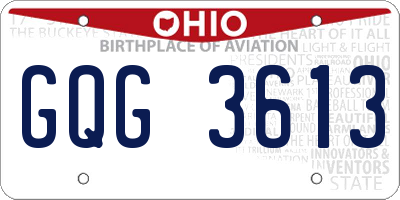 OH license plate GQG3613