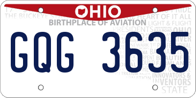OH license plate GQG3635