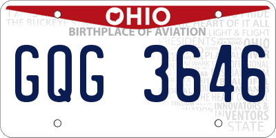 OH license plate GQG3646