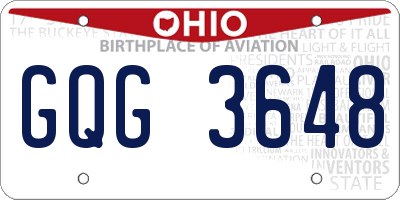 OH license plate GQG3648