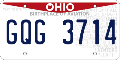OH license plate GQG3714