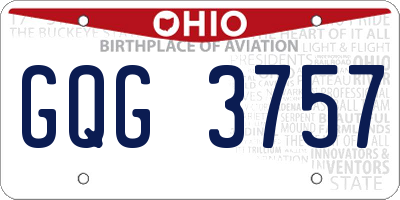 OH license plate GQG3757