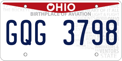 OH license plate GQG3798